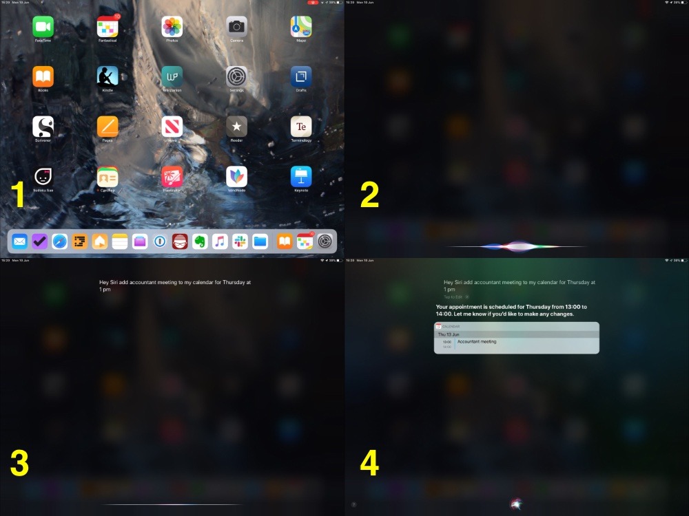 Every. Single. Time. These are the four steps of using Siri and how much it interrupts your work as you use it.