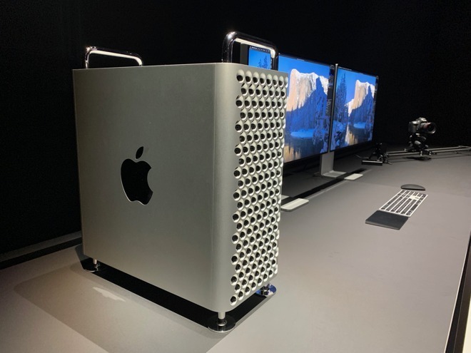 The new Mac Pro plus monitors