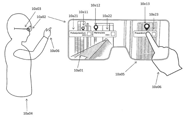 How a 'points of interest' navigation app could appear in smart glasses