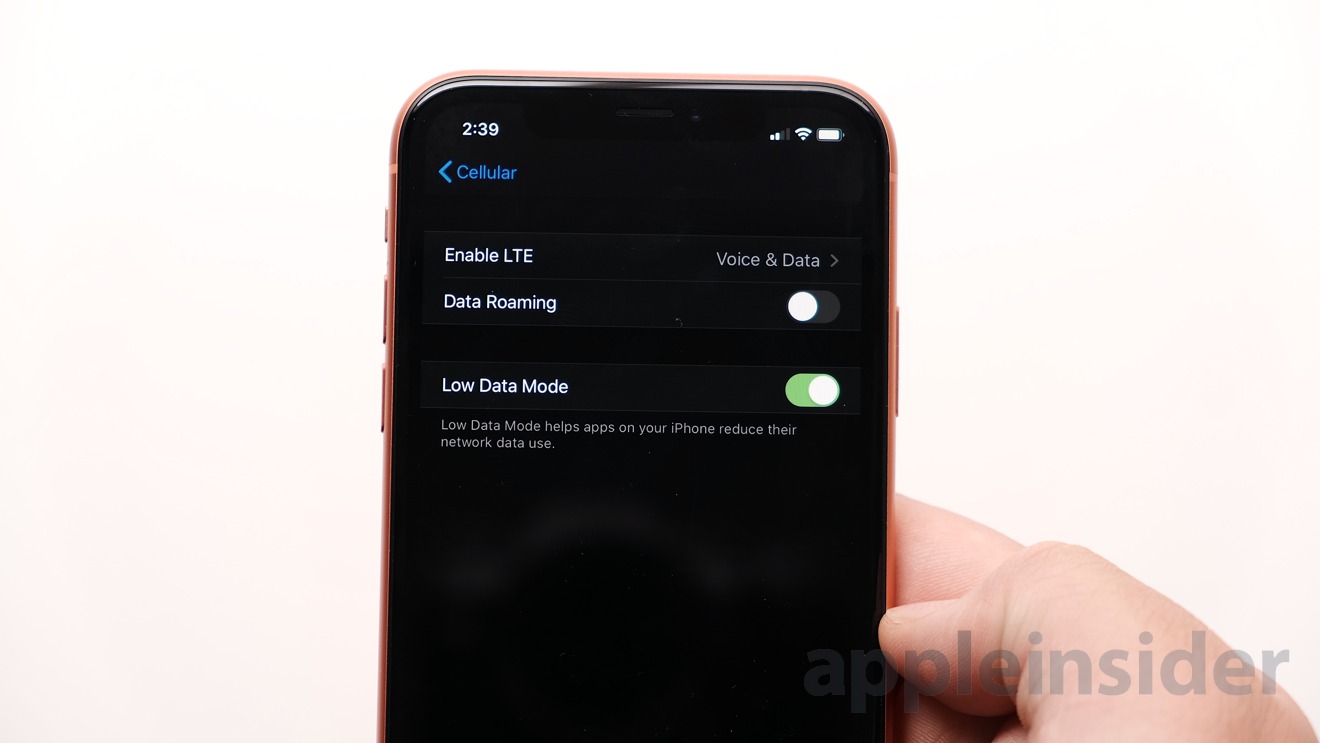 Low Data Mode in iOS 13