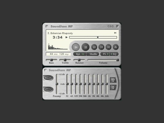This is what it could've looked like: this is how SoundJam MP appeared before Apple bought it. (Source: Macintosh Repository)