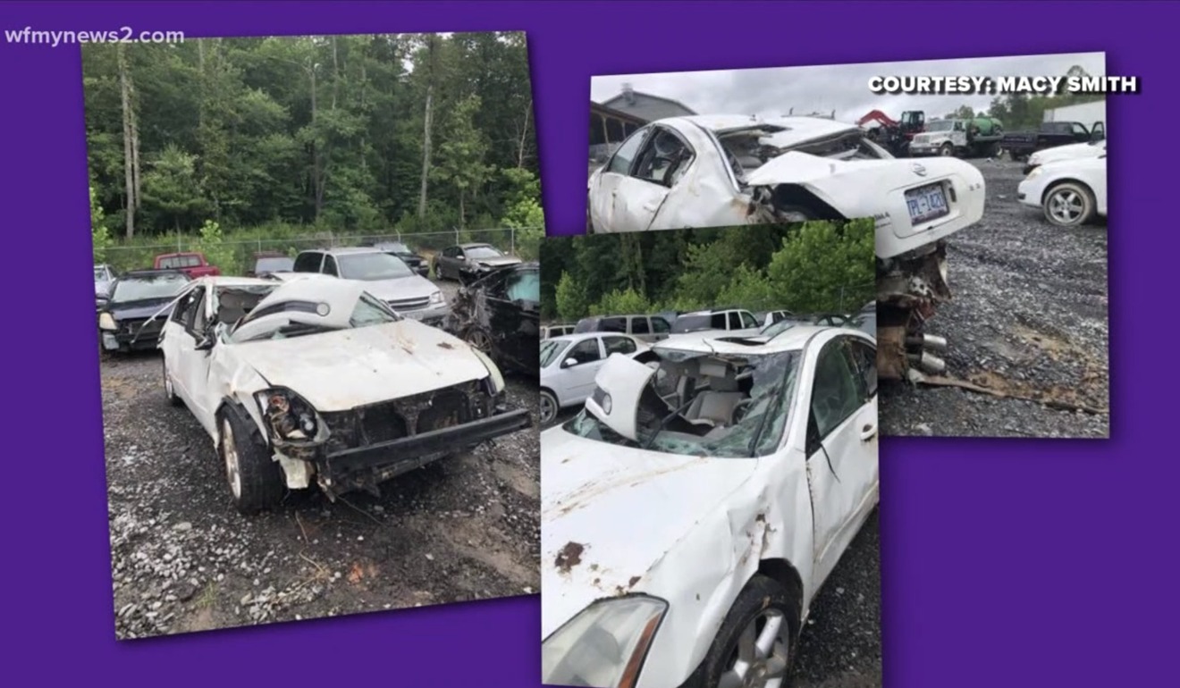 Macy Smith's car after accident