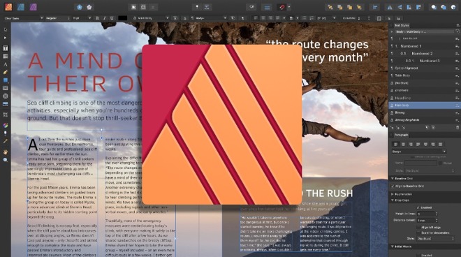 affinity publisher on ipad