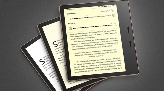 The new Kindle Oasis comes with a display that change from white to warm amber