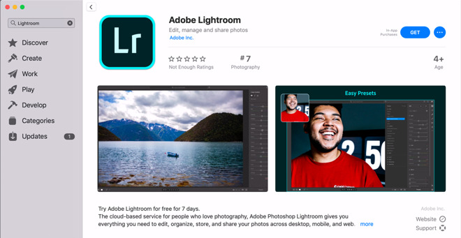 lightroom mac app store