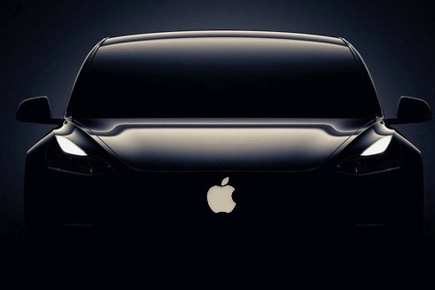 Mockup of an Apple electric car (based on a Tesla)