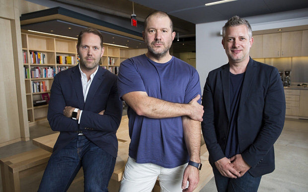 Jony Ive flanked by Alan Dye and Richard Howarth, photo: The Telegraph