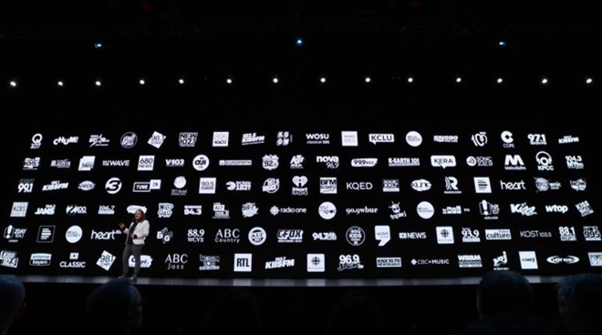 Apple's WWDC announcement for adding live radio streams to iOS 13