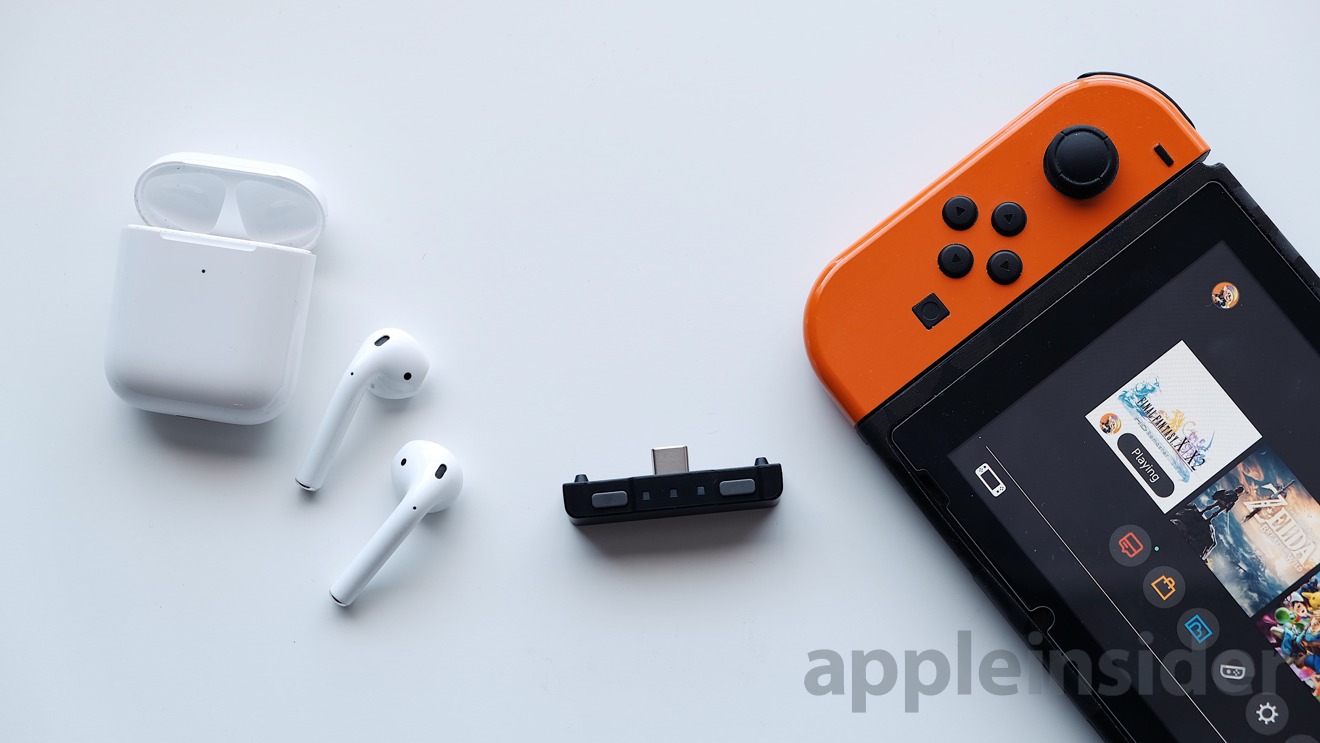AirPods 2 (left), HomeSpot (middle), Nintendo Switch (right)