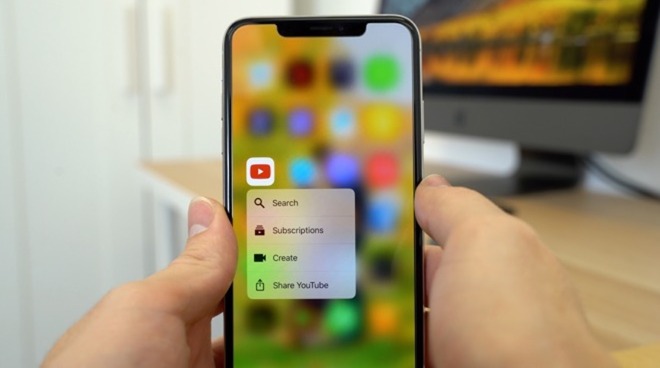 3D Touch quick actions on an iPhone XS