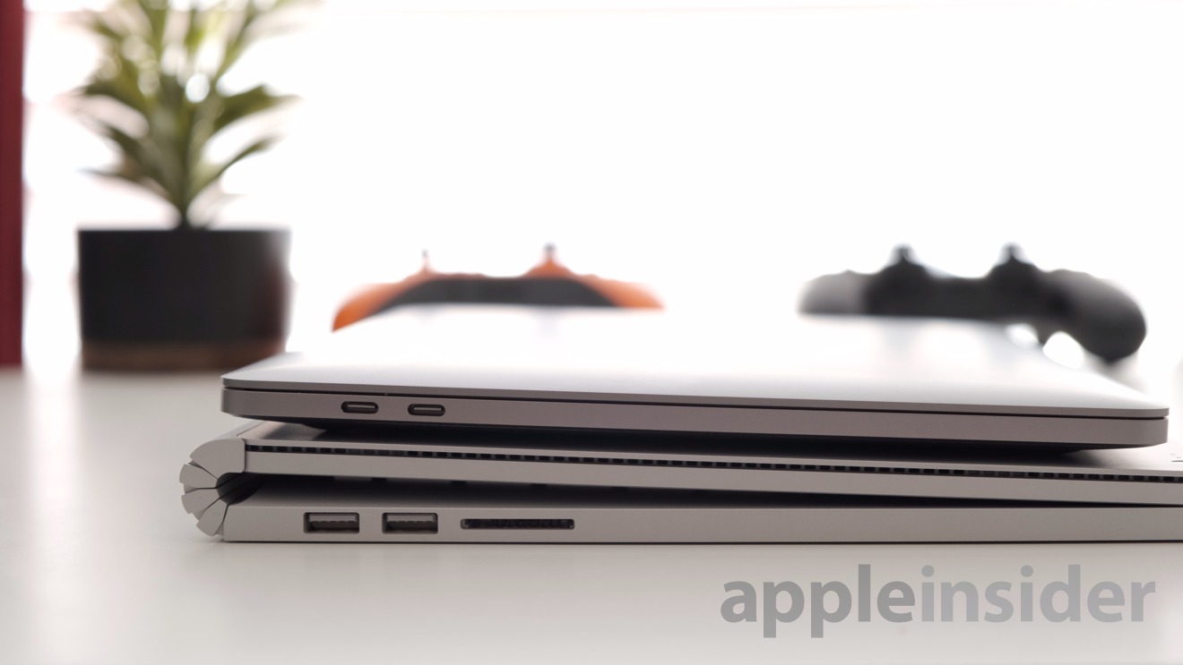 Mid 2019 13-inch MacBook Pro (top) and Surface Book 2 (bottom)
