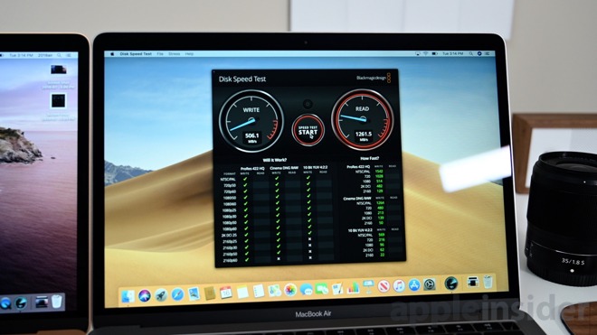SSD performance on the 2019 MacBook Air