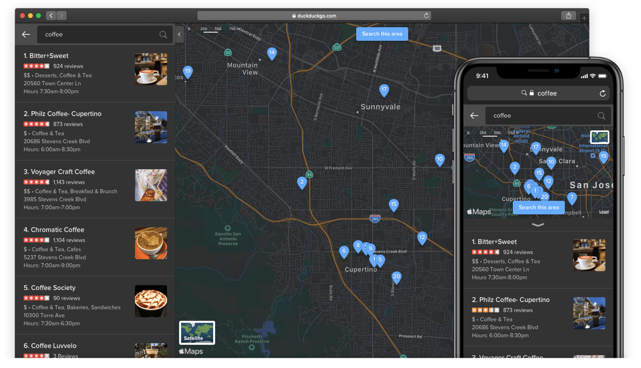 DuckDuckGo announces new Apple MapKit fueled search improvements