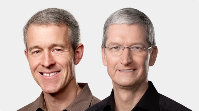 Apple COO Jeff Williams (left), CEO Tim Cook