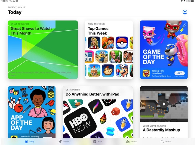 Apple's App Store landing page on July 23