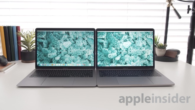 MacBook Air 2019 (à gauche) et MacBook Pro 2019 à 13 pouces (à droite)