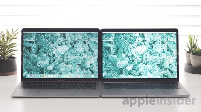 MacBook Air 2019 (à gauche) et MacBook Pro 2019 à 13 pouces (à droite)