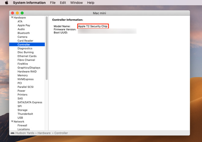 To find out if your Mac has T2, hold the Option key as you click on the Apple menu. Choose System Information and then click on Controller.