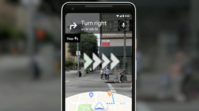 An example of AR-based navigation from a Google presentation