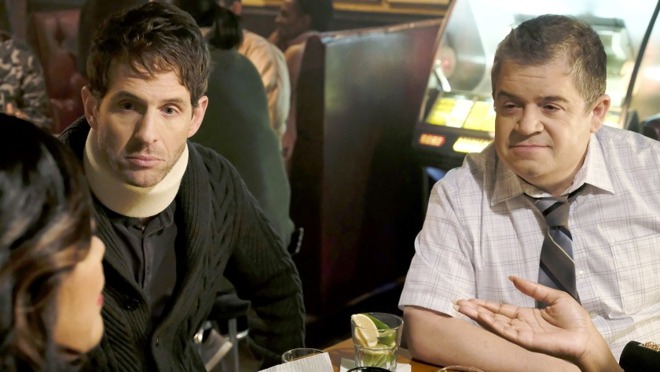 Glenn Howerton and Patton Oswalt in NBC's