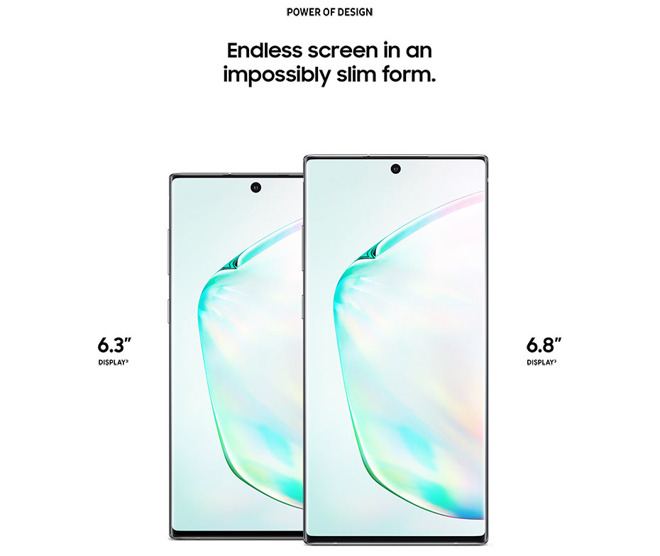 Galaxy Note 10 display features