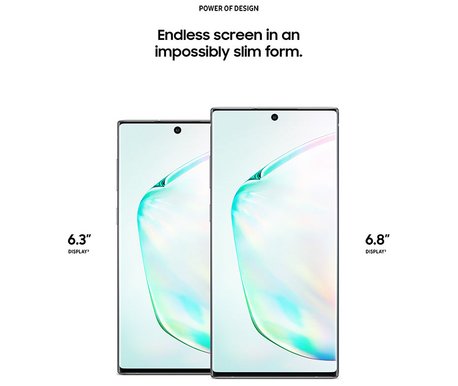 Galaxy Note 10 display features