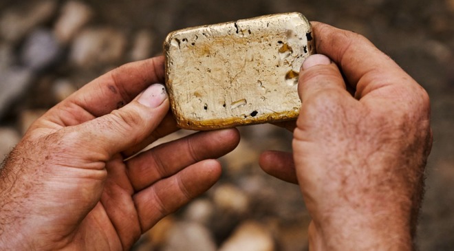 Alaskan gold re-mined from tailing pile, and stewarded by RESOLVE