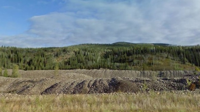 Example of tailing pile, left over by mining efforts