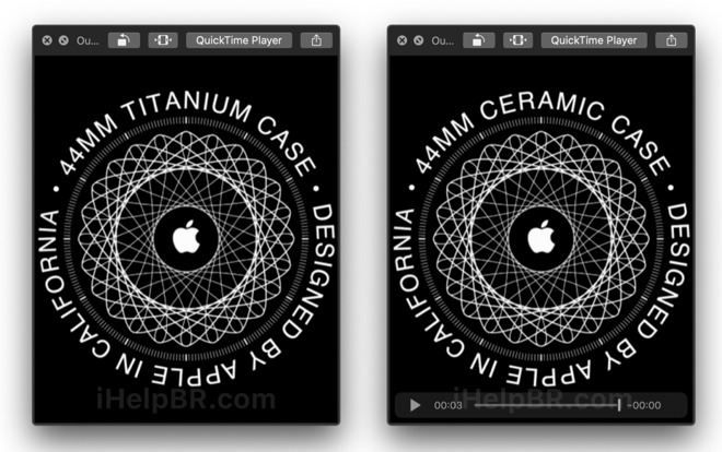 Titanium and ceramic Apple Watch setup screens from iHelpBR