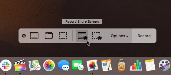 Command-Shift-5 brings up the Mac's screenshot and screen recording options