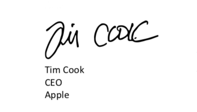 Tim Cook signs Business Roundtable's document on behalf of Apple