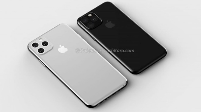 An early render of the triple camera setup of the 2019 iPhones, via OnLeaks and CashKaro