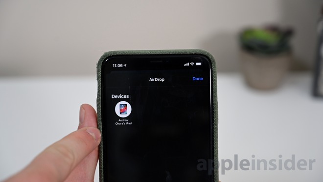 AirDrop devices now have icons rather than the user's image