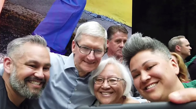 Tim Cook at the opening of Apple Carnegie Library