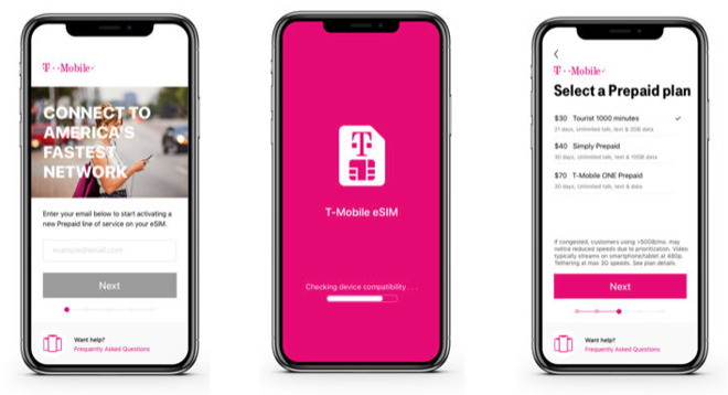T-Mobile's eSIM app