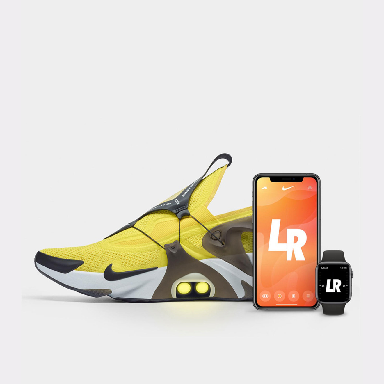Nike Adapt Huarache in yellow