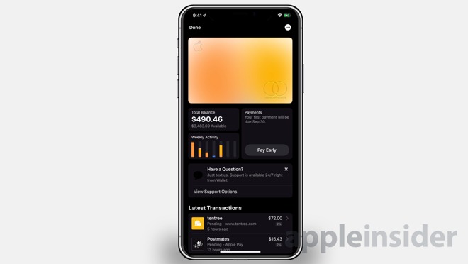 Apple Card works with the Wallet app