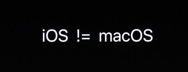 Detail of a slide from Apple's developer sessions about converting iOS apps to the Mac