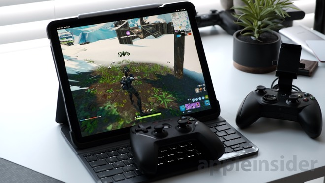 SteelSeries Nimbus connected to an iPad Pro: Playing Fortnite Season X