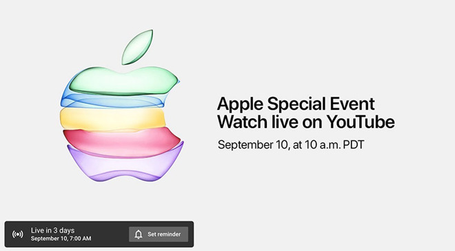 For the first time, Apple is live-streaming its event on its YouTube channel