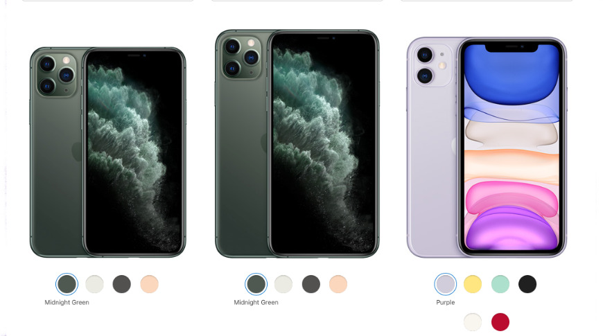 Compare the iPhone 11 and iPhone 11 Pro Max versus the size of other