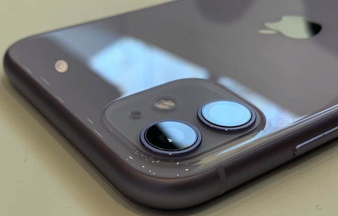 The two cameras on the back of the iPhone 11