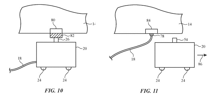 Examples of a contact-based charging and cord deposition system