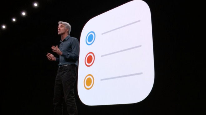 Craig Federighi introduces the new Reminders app at WWDC 2019