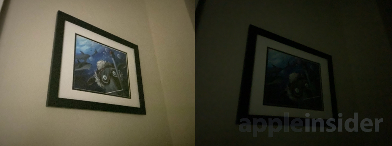 Night mode (left) and iPhone XS (right)