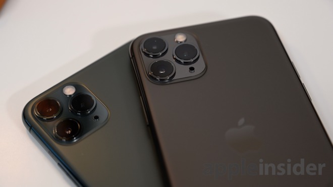 iPhone 11 Pro in Midnight Green and Space Gray sport three cameras