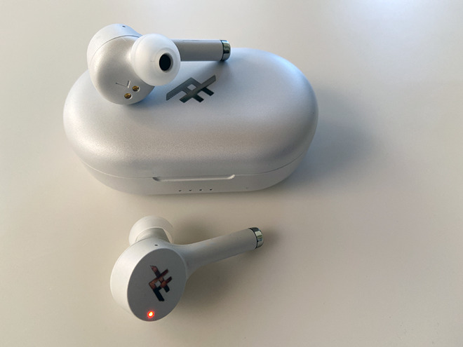 Earbuds on case