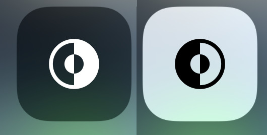 Dark Mode on and off. It's not the way around you might expect from these icons, though.