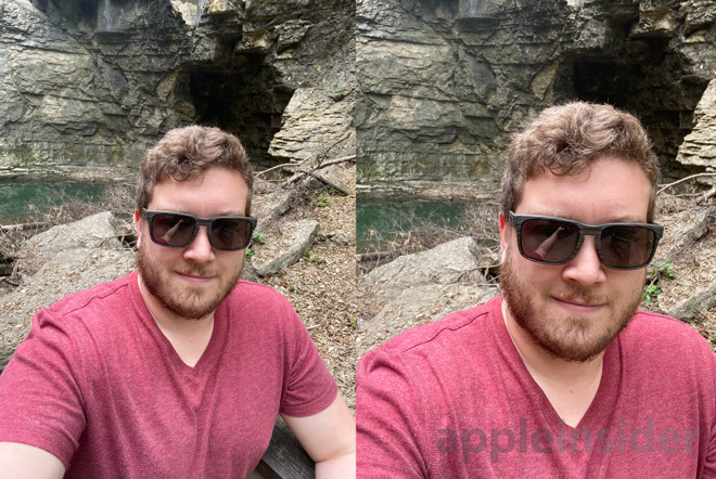 Ultra-wide versus wide angle selfies on iPhone 11