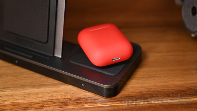 X-Doria Defense Dual Wireless Charger charge our ColorWare red AirPods gen 2
